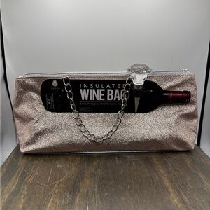 Sparkling Insulated Wine Bag with Chain and crystal style wine stopper